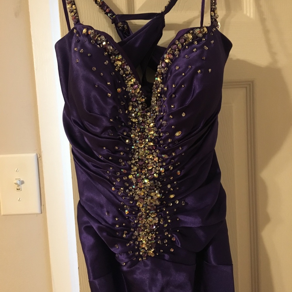 Beautiful deep purple/blue prom or formal gown.